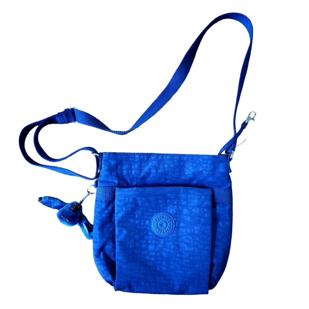 New Kipling Crossbody Mini Shoulder Bag Polyamide Blue Zipper Gorilla